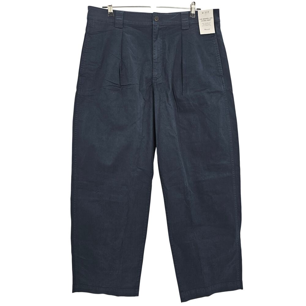 Madewell Womans size 31T The Tall Barrel Leg Perfect Chino Pants Navy NZ269 NEW